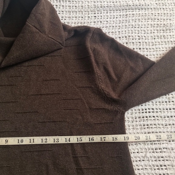 Mordenmiss XL Brown Turtleneck Sweater Textured Knit Dress Length - Picture 6 of 12